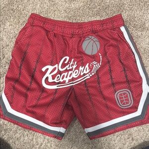 Red overtime Youth Large Shorts